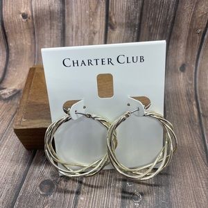 Charter Club Sliver Round Spiral Earrings